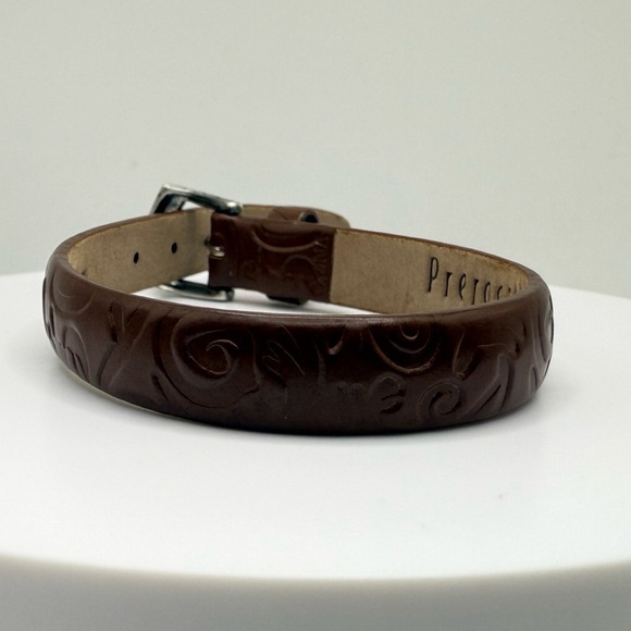 Prerogatives Brown Tooled Leather Bracelet - Picture 1 of 7
